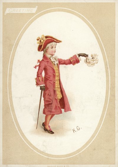 Niño con traje del siglo XVIII de American School