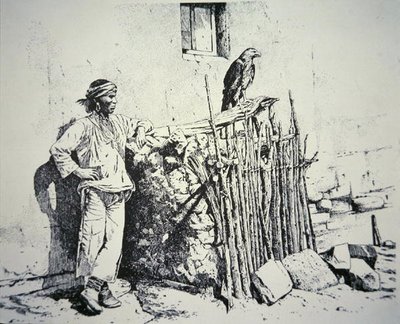 Tribu Zuni con una jaula de águila de American School