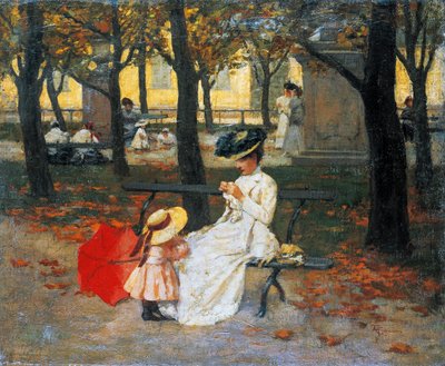 Los jardines públicos, de Amerigo Cagnoni (1853-1923), óleo sobre lienzo, 49x60,5 cm de Amerino Cagnoni