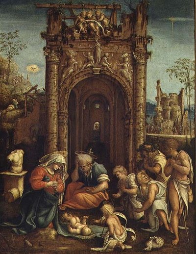 Adoración de los pastores, c.1530 de Amico Aspertini