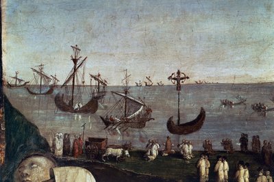 Barcos, detalle de Transporte de Holy Face de Amico Aspertini