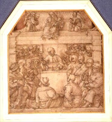 Un Doctor Dando una Conferencia, estudio para un monumento funerario de Amico Aspertini