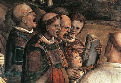Cantores, detalle del Transporte de Holy Face de Amico Aspertini