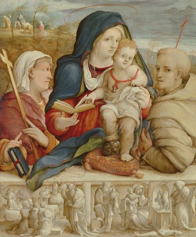 Virgen con el Niño y Santa Elena y San Francisco (óleo sobre tabla) de Amico Aspertini