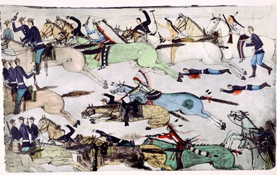 Batalla de Little Big Horn, Montana, EE.UU., 25-26 de junio de 1876, c1900 de Amos Bad Heart Buffalo