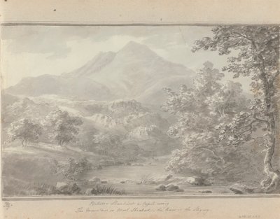 Vistas en Inglaterra, Escocia y Gales: Entre Llanrwst y Capel Cerrig, La montaña es Moel Shiabod, El río es Lligwy de Amos Green