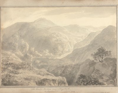 Vistas en Inglaterra, Escocia y Gales: El puente del Diablo cerca de Aberystwith, Cardiganshire, septiembre de 1804 de Amos Green
