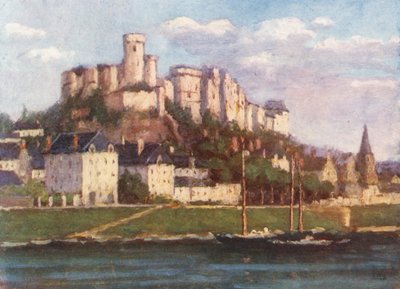 Chinon desde Vienne (litografía en color) de Amy B. Atkinson