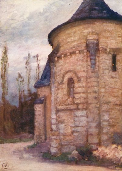 Cravant Old Church (litografía en color) de Amy B. Atkinson