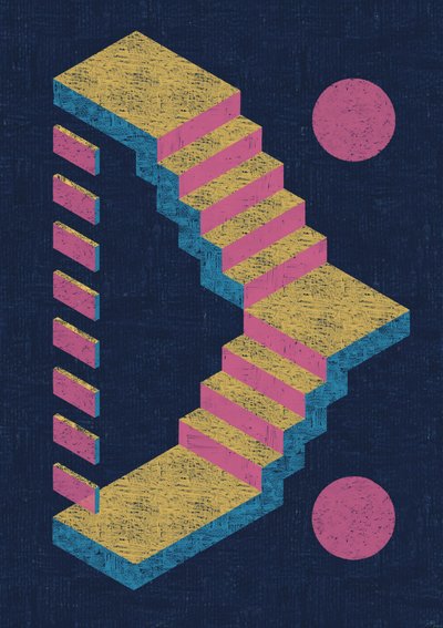 La ilusión óptica de las escaleras imposibles de Amy Louise Baker