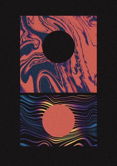 Dúo geométrico lleno de color de Amy Louise Baker