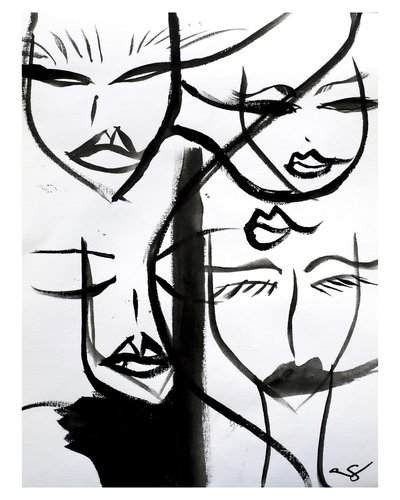 Rostros de mujeres abstractos de Amy Straley