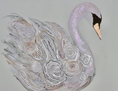 Cisne floral elegante de Amy Tieman