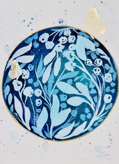 Jardín Azul de la Mariposa Dorada de Amy Tieman