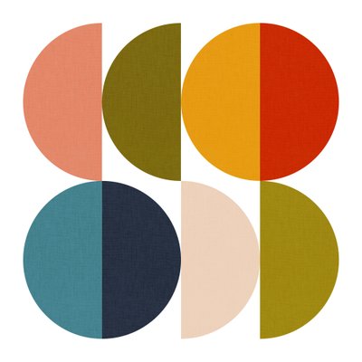 Juego de colores geométricos de mediados de siglo 2 de Ana Rut Bre