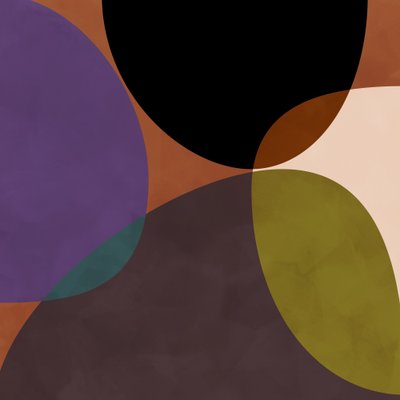 Círculos medianos de terracota, negro 2 de Ana Rut Bre