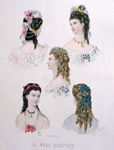 Peinados con cintas, ilustración de 