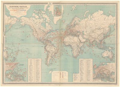 Mapa mundial de vapor y electricidad de Anatole Châtelain