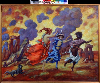El miedo. Pintura de Anatoli Afanasyevich Arapov (1876-1949). Óleo sobre lienzo, 71 x 90 cm. Arte ruso, simbolismo. Museo de Arte Regional, Arkhangelsk (Rusia). de Anatoli Afanasyevich Arapov