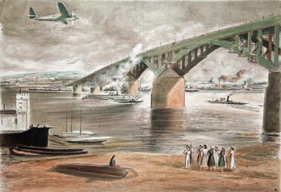 El puente en Gorky, 1937 de Anatoly Andreyevich Suvorov