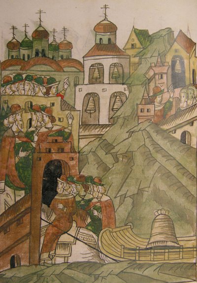 La campana de la asamblea popular no volverá a sonar en Novgorod, del Compilado Iluminado Chr de Ancient Russian Art