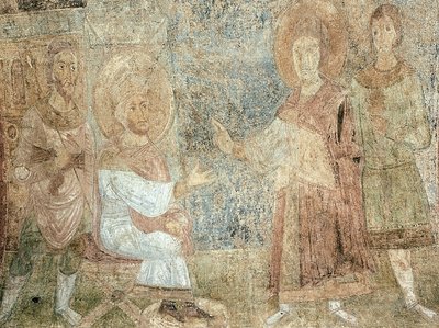 San Jorge ante el Emperador Diocleciano de Ancient Russian frescos