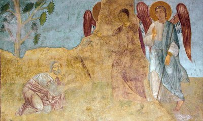 La hospitalidad de Abraham Trinidad del Antiguo Testamento de Ancient Russian frescos