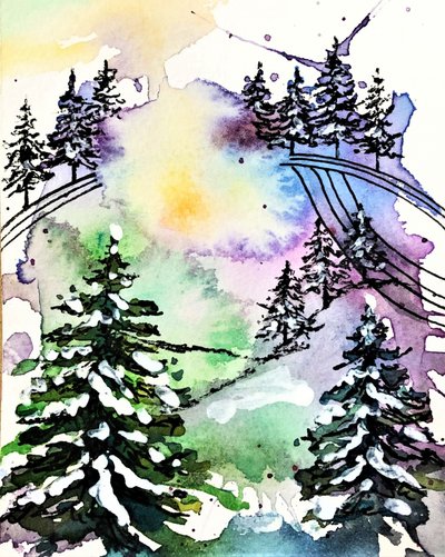 Un bosque invernal lleno de color de Anda Bieza