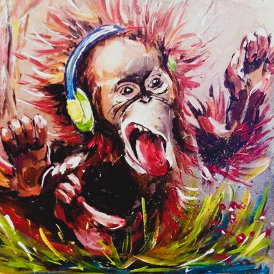 Orangután de la música enérgica de Anda Bieza