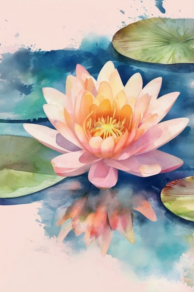 Reflejo del loto rosa de Anda Bieza