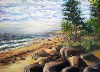 La serenidad de la playa rocosa de Anda Bieza