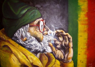 Un rasta fumando de Anda Bieza