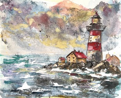 La costa del faro en medio de la tormenta de Anda Bieza