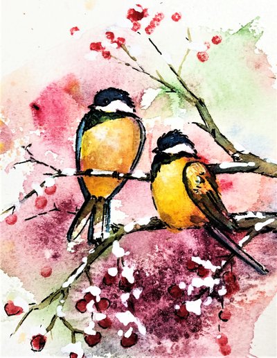 Aves y bayas de invierno de Anda Bieza