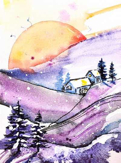 Cabaña de la Luna de Invierno de Anda Bieza
