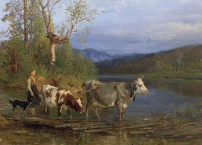 Lechera con vacas de Anders Askevold
