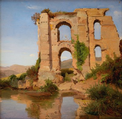Las Ruinas del Acueducto Aniene Nuovo cerca de Tívoli de Anders Christian Lunde