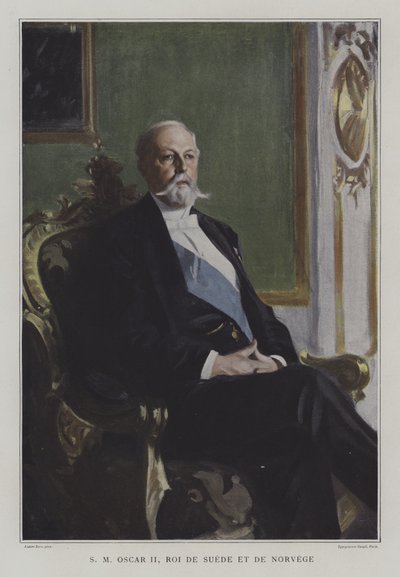 Oscar II, Rey de Suecia y Noruega de Anders Leonard (after) Zorn