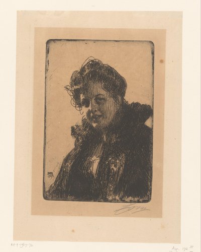 Retrato de Amalia Granberg de Anders Leonard Zorn (signed by artist)