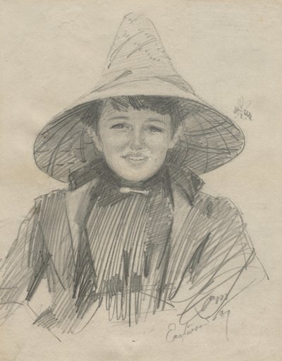 Ada Lymon Mujer con un gran sombrero, 1887 de Anders Leonard Zorn