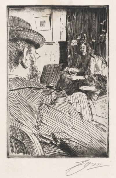 Albert Besnard y su modelo, 1896 de Anders Leonard Zorn