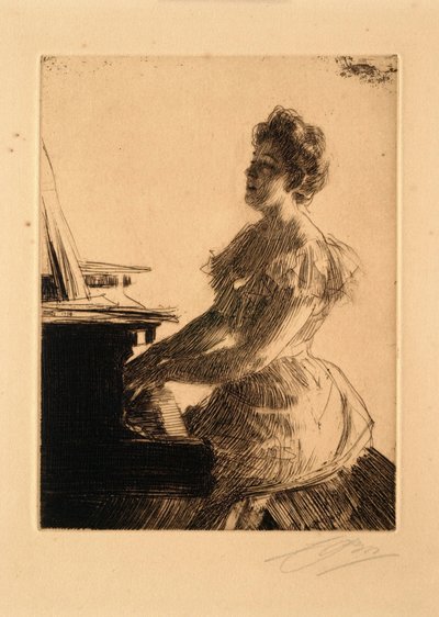 Al piano (señorita Anna Burnett) de Anders Leonard Zorn