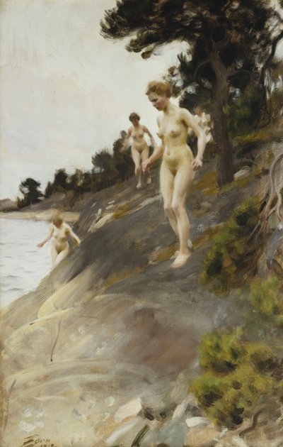 Asustada; Skramda, 1912 de Anders Leonard Zorn