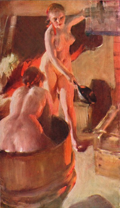 Chicas de Dalarna Bañándose, 1908, 1931 de Anders Leonard Zorn