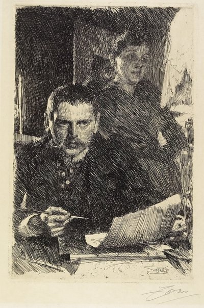 Zorn y su esposa, 1890 de Anders Leonard Zorn