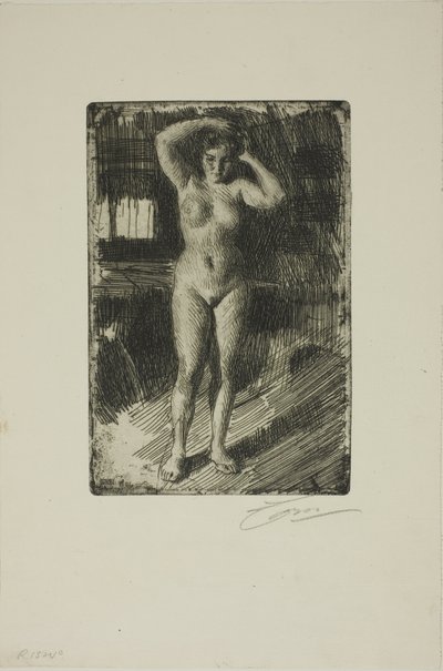 Anna peinándose de Anders Leonard Zorn
