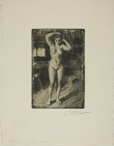 Anna peinándose de Anders Leonard Zorn