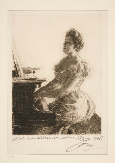 en el piano de Anders Leonard Zorn