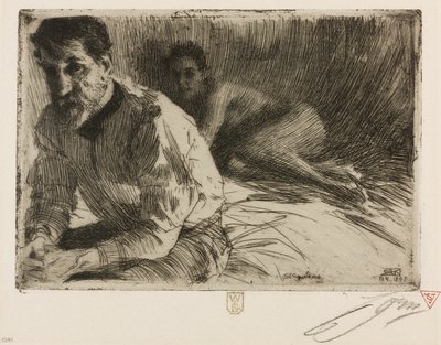 Augustus Saint Gaudens II (Saint Gaudens y su modelo) de Anders Leonard Zorn