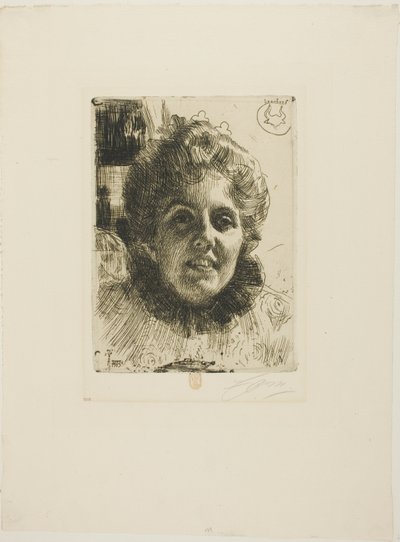 Aurore (Sra. Aurore Klintberg, de soltera Oxenstierna, Cabeza) de Anders Leonard Zorn